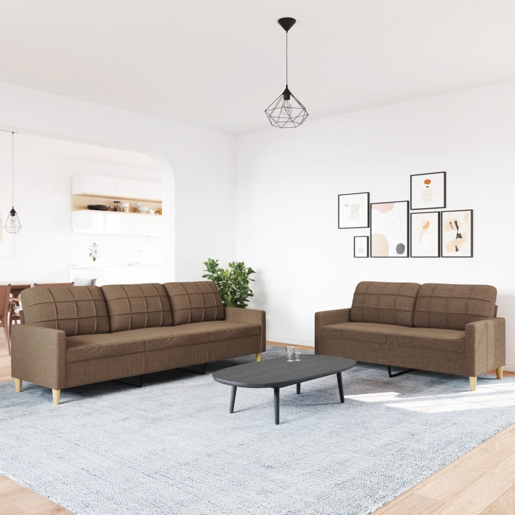 Ensemble de canapés 2 pcs marron tissu - XIOS