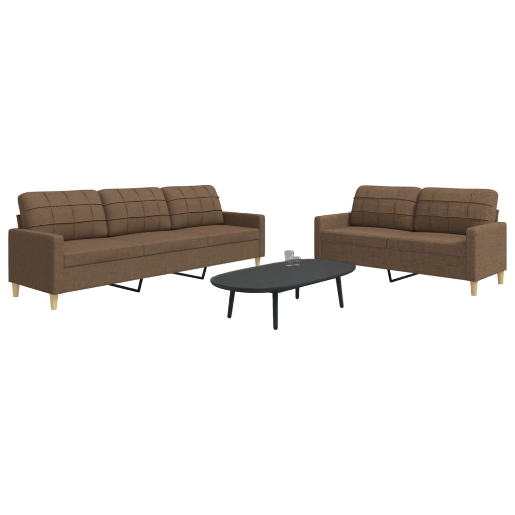 Ensemble de canapés 2 pcs marron tissu - XIOS