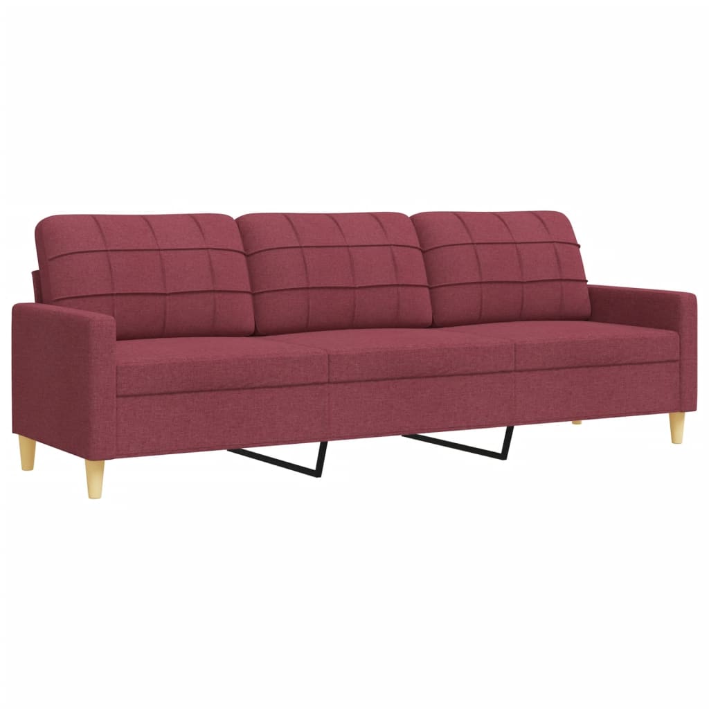 Ensemble de canapés 3 pcs avec repose-pied rouge bordeaux tissu - XIOS