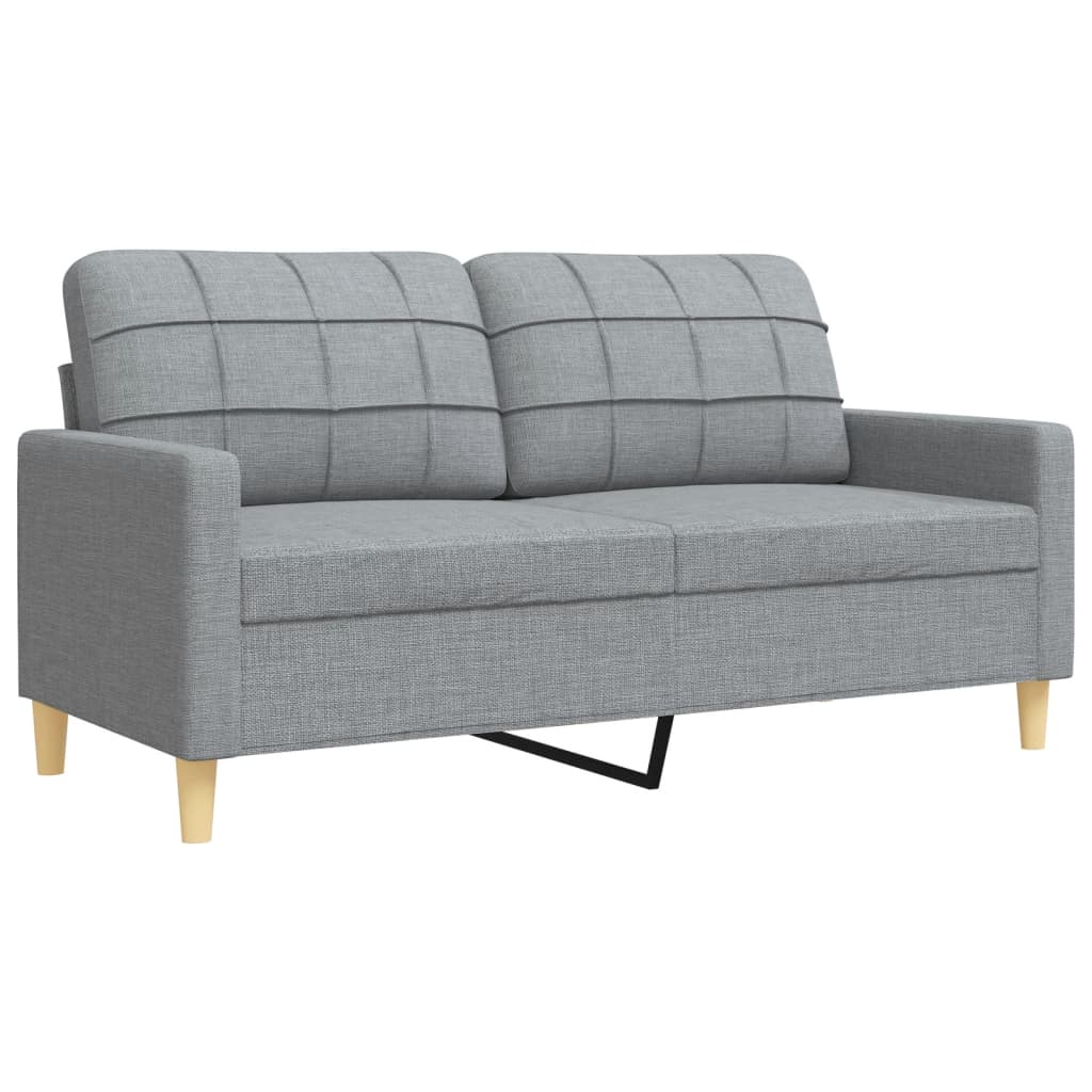 Ensemble de canapés 2 pcs coussins décoratifs gris clair tissu - XIOS
