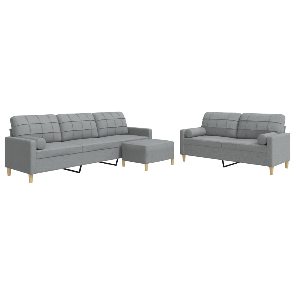 Ensemble de canapés 3 pcs repose-pied et coussins décoratifs - XIOS