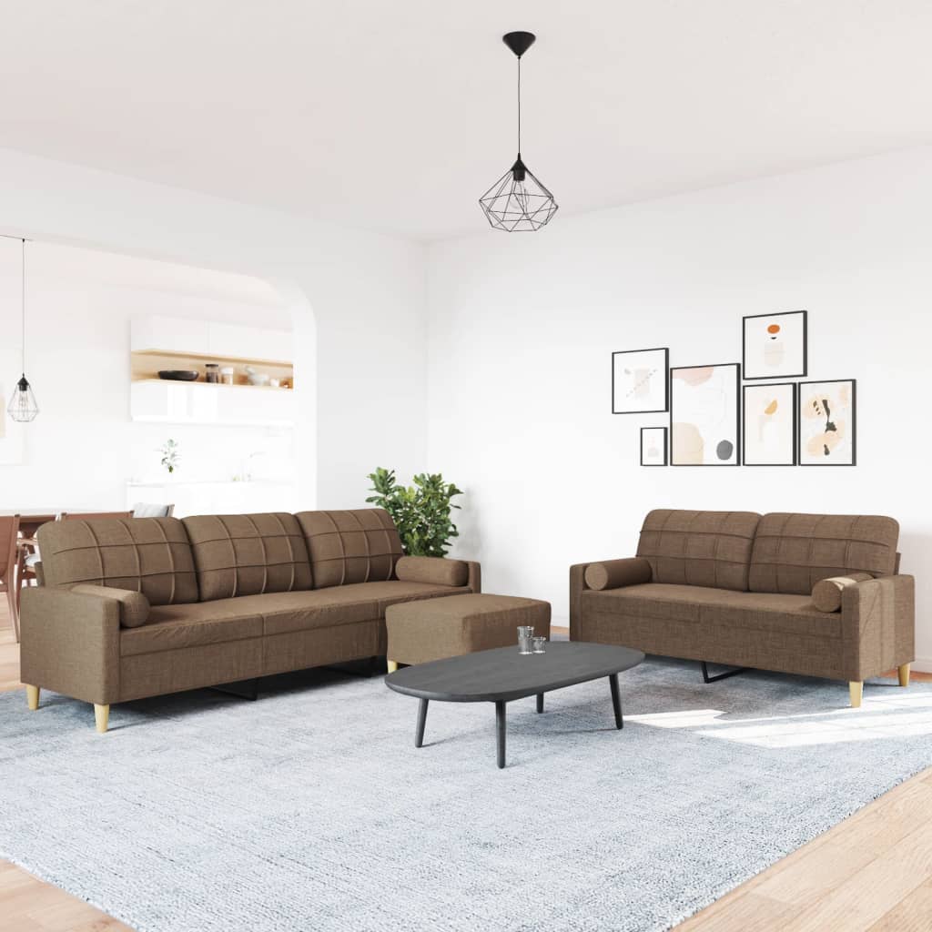 Ensemble de canapés 3 pcs repose-pied et coussins décoratifs - XIOS