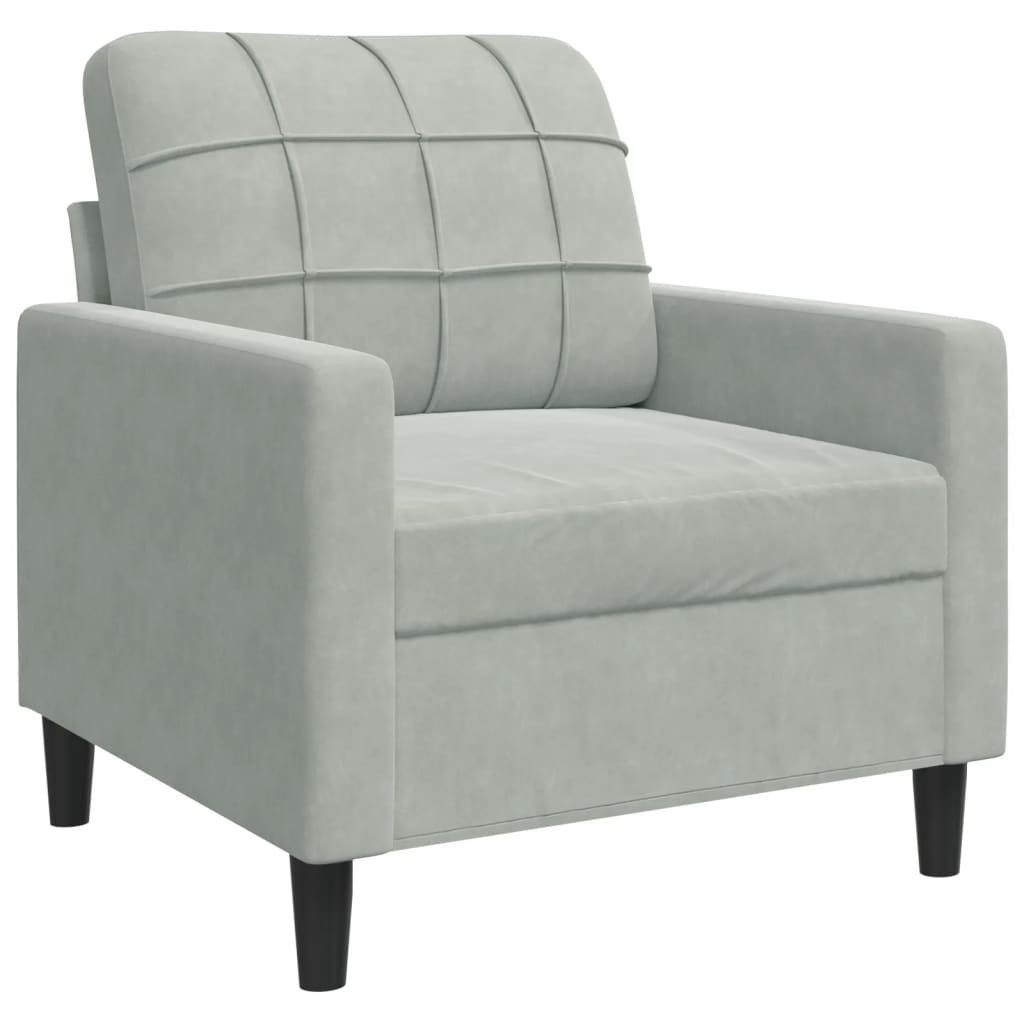 Ensemble de canapés 3 pcs avec coussins Gris clair Velours - XIOS