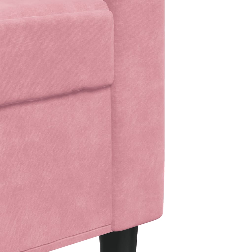 Ensemble de canapés 3pcs et coussins et traversins rose velours - XIOS