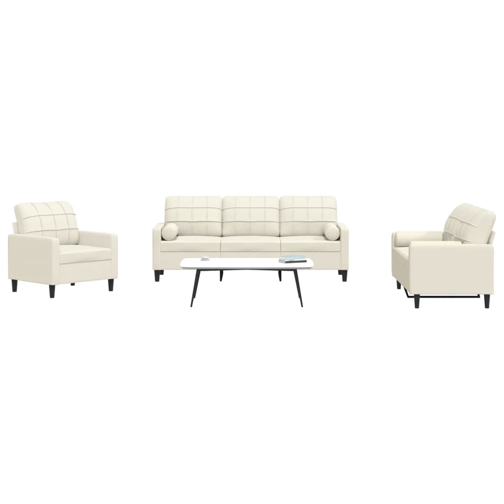 Ensemble de canapés 3 pcs avec coussins et traversins velours - XIOS