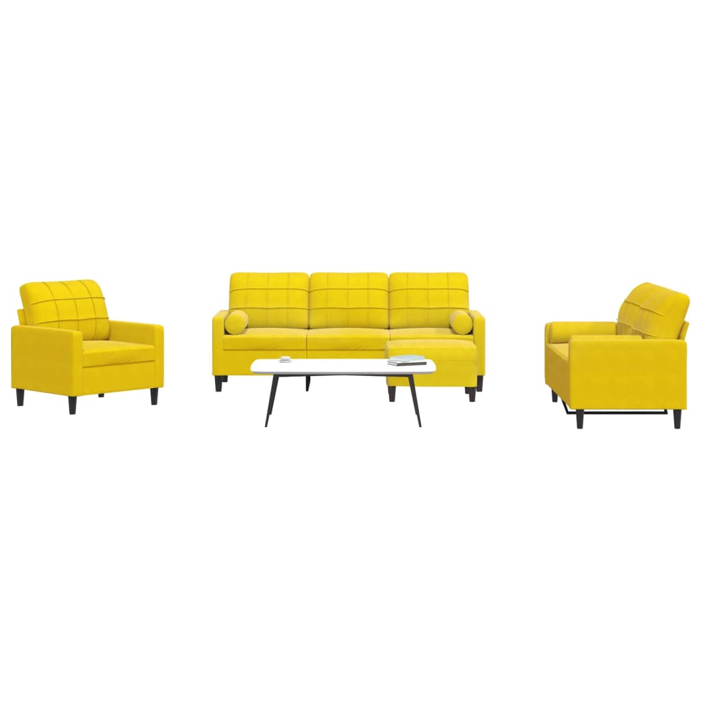 Ensemble de canapés 4 pcs avec coussins et traversins velours - XIOS
