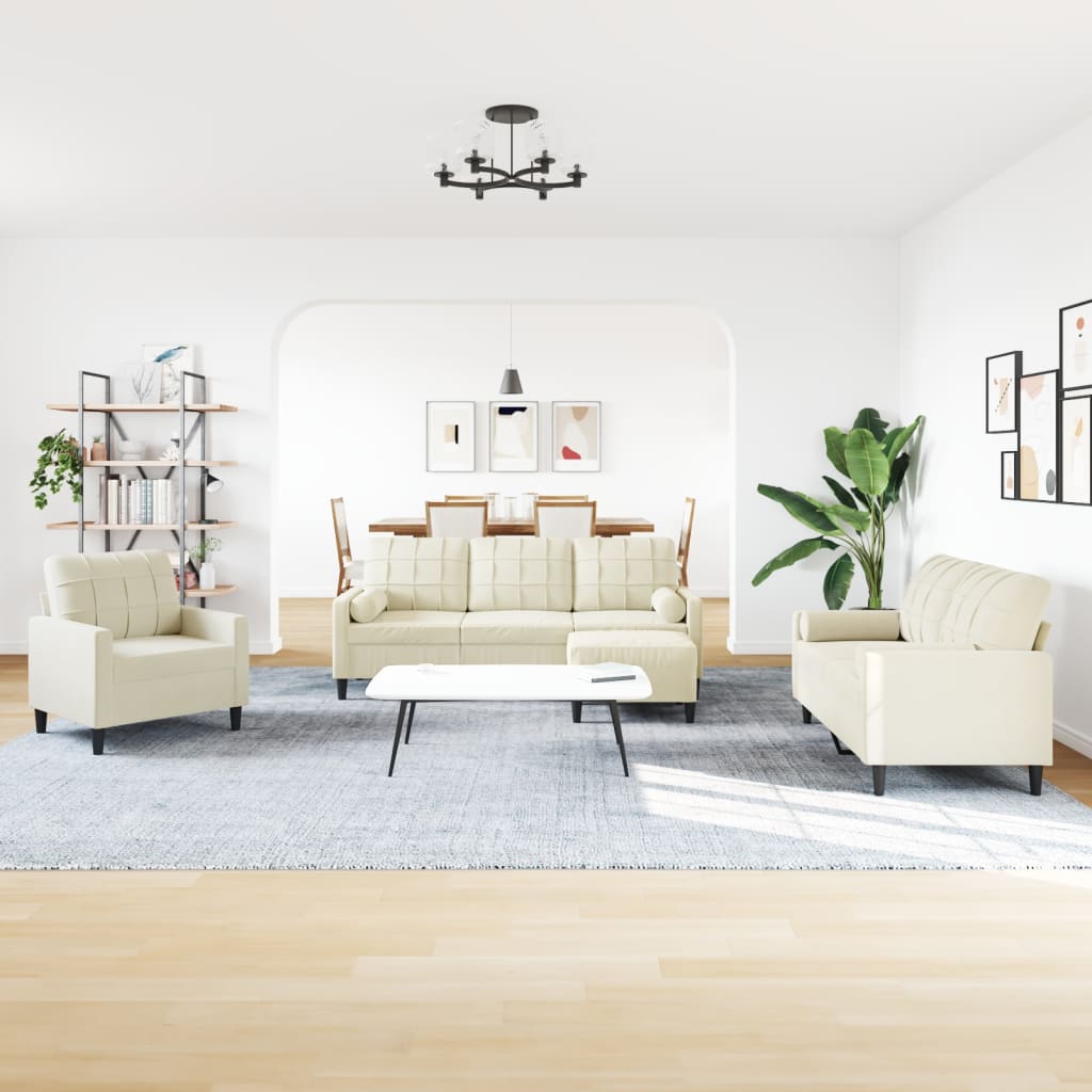 Ensemble de canapés 4 pcs avec coussins et traversins velours - XIOS