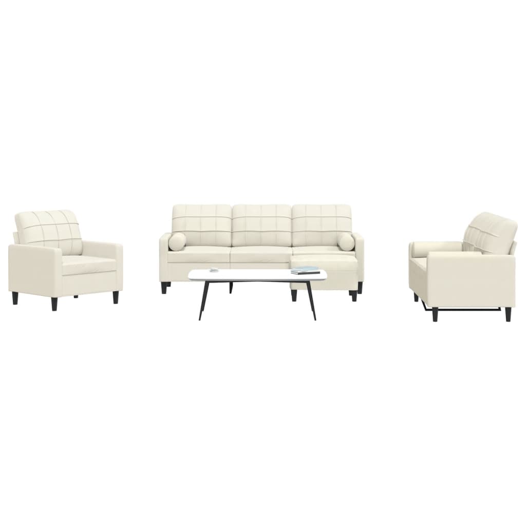 Ensemble de canapés 4 pcs avec coussins et traversins velours - XIOS