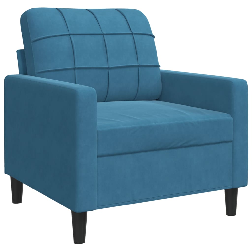 Ensemble de canapés 4pcs et coussins et traversins bleu velours - XIOS