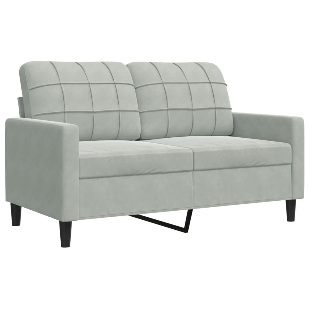 Ensemble de canapés 2 pcs avec coussins Gris clair Velours - XIOS