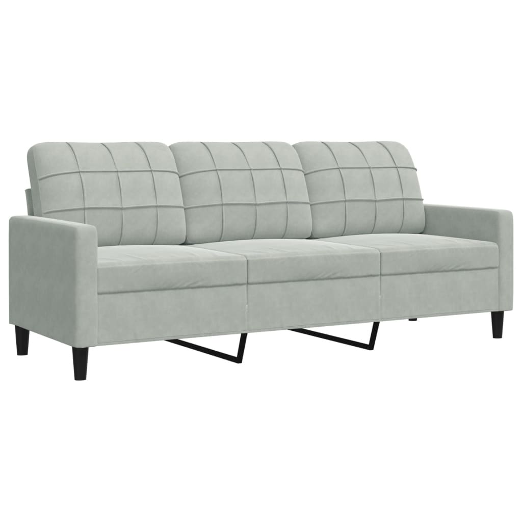 Ensemble de canapés 2 pcs avec coussins Gris clair Velours - XIOS