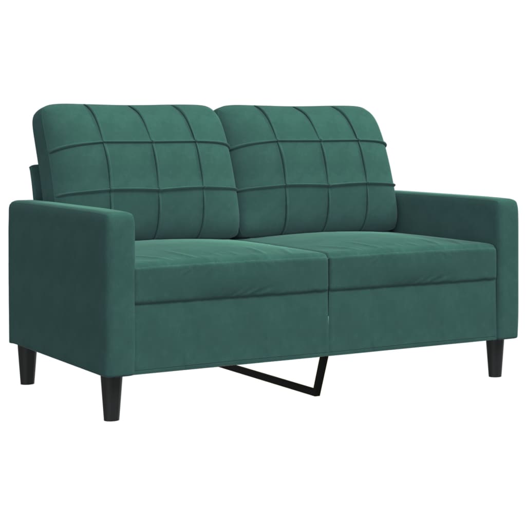 Ensemble de canapés 2 pcs avec coussins Vert foncé Velours - XIOS