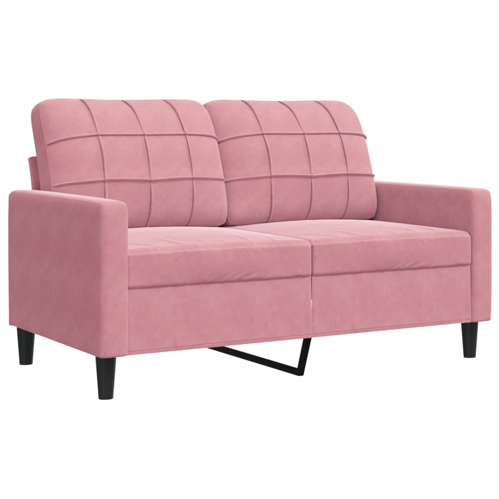 Ensemble de canapés 2 pcs avec coussins Rose Velours - XIOS