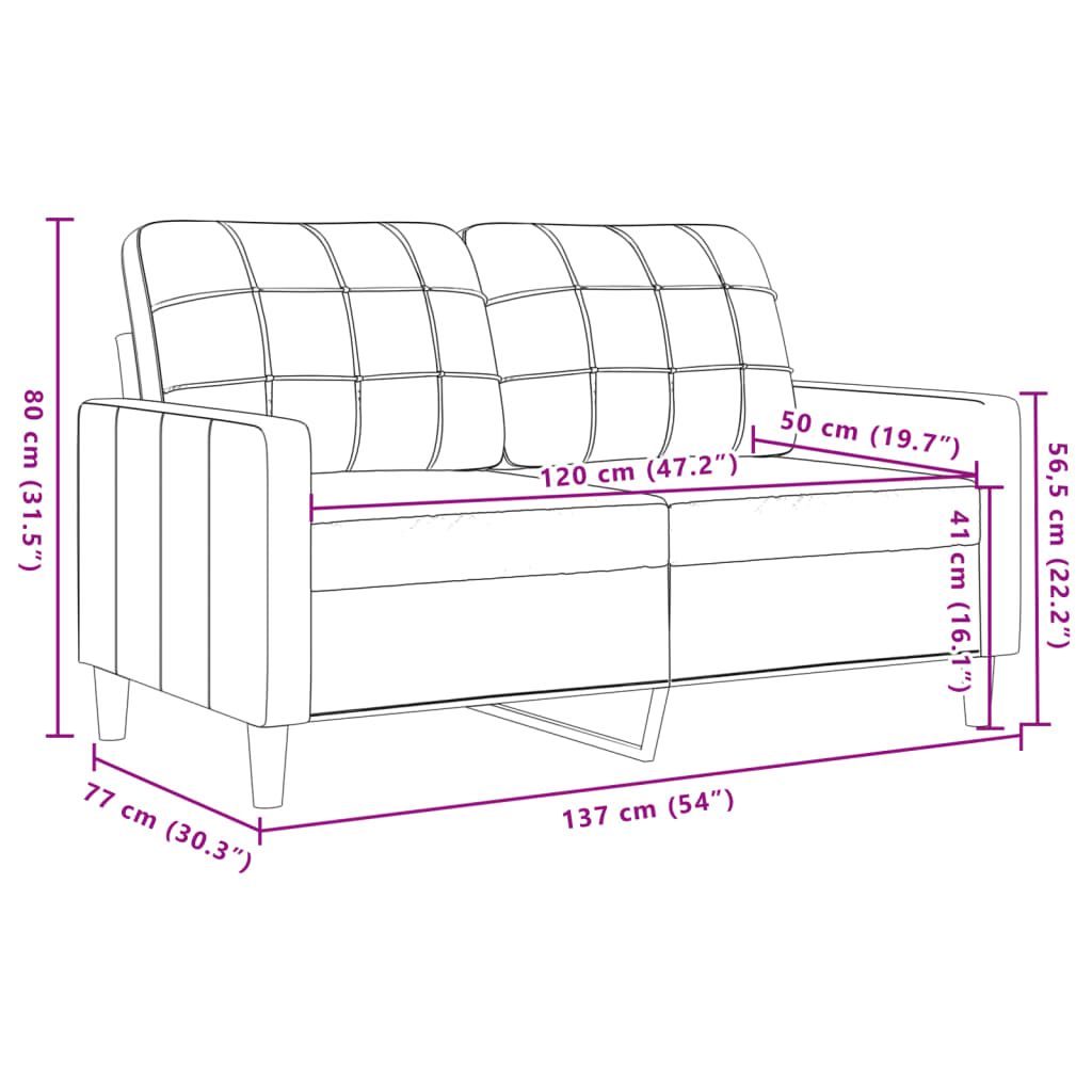 Ensemble de canapés 2 pcs avec coussins Rose Velours - XIOS
