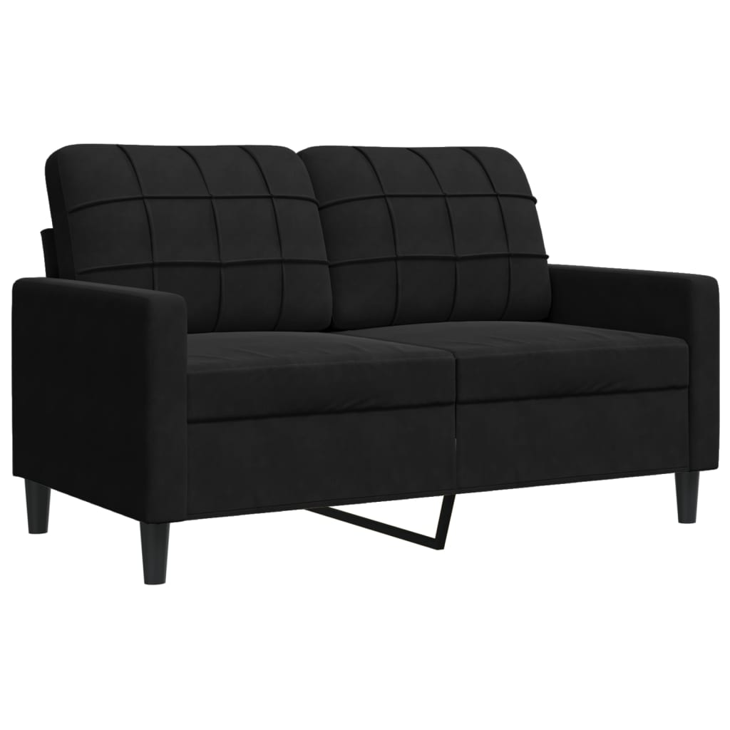 Ensemble de canapés 2 pcs avec coussins Noir Velours - XIOS