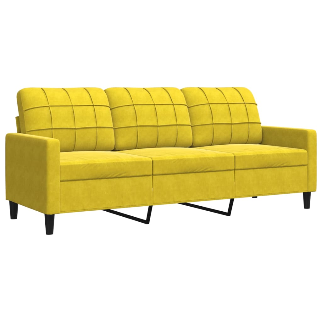 Ensemble de canapés 2 pcs avec coussins Jaune Velours - XIOS