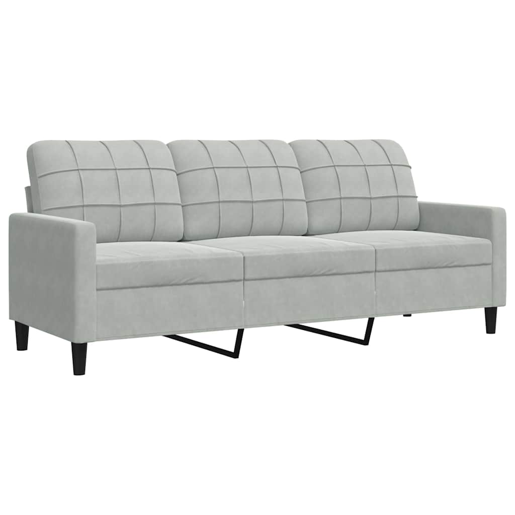 Ensemble de canapés 3 pcs avec coussins Gris clair Velours - XIOS