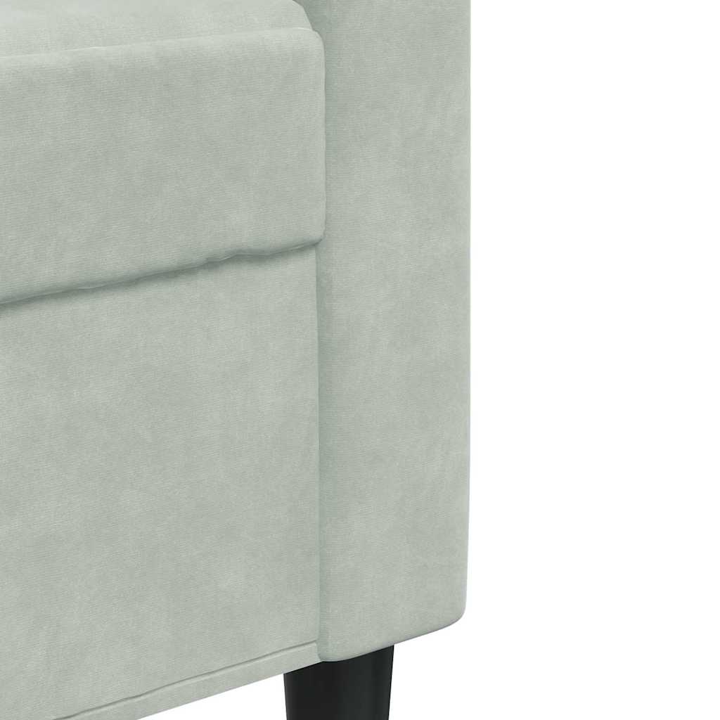Ensemble de canapés 3 pcs avec coussins Gris clair Velours - XIOS