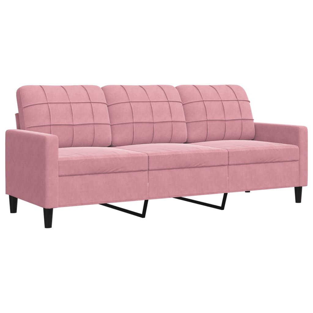 Ensemble de canapés 3 pcs avec coussins Rose Velours - XIOS