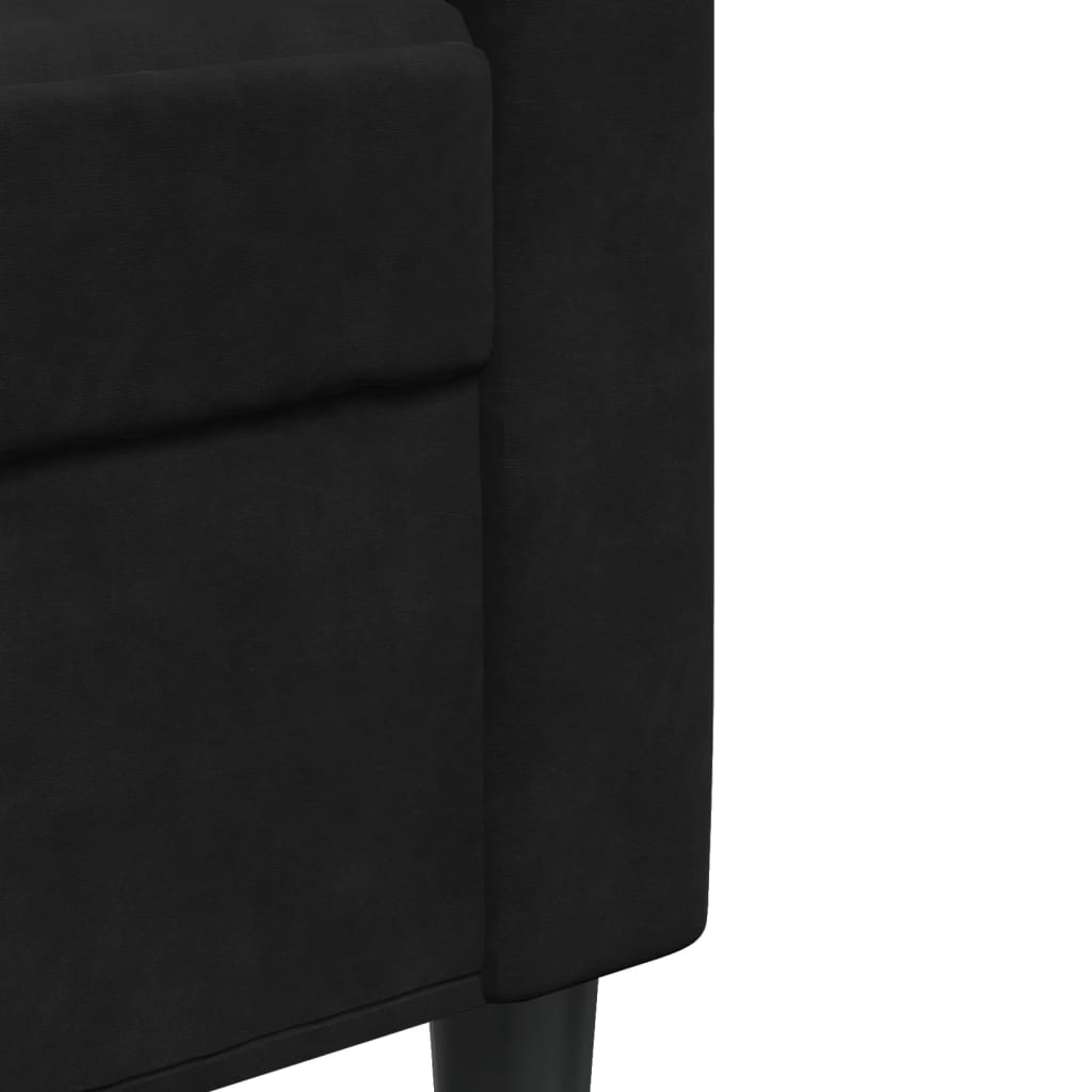 Ensemble de canapés 3 pcs avec coussins Noir Velours - XIOS