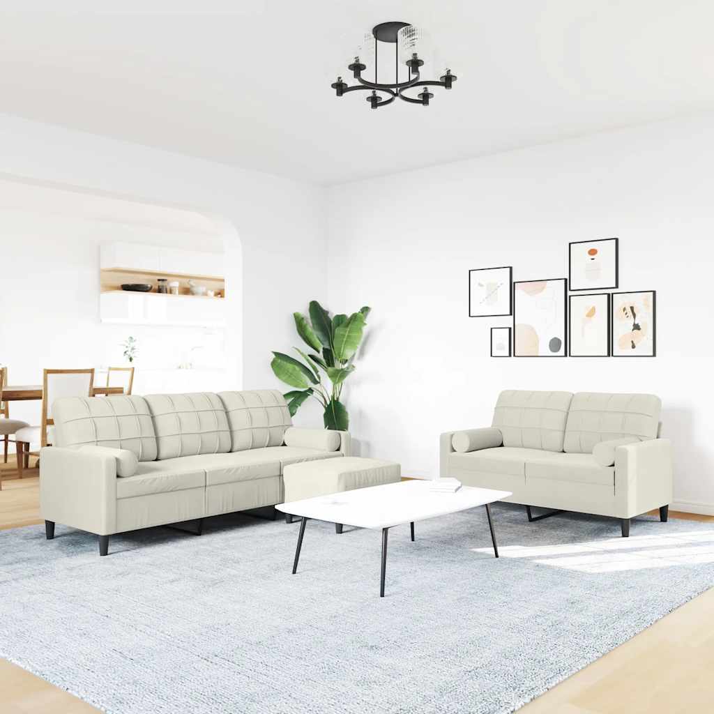 Ensemble de canapés 3 pcs avec coussins et traversins velours - XIOS