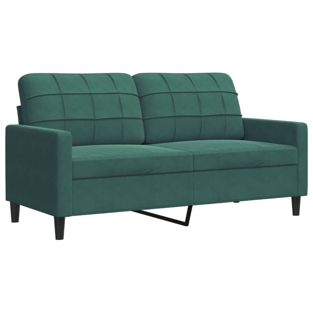 Ensemble de canapés 3 pcs avec coussins Vert foncé Velours - XIOS