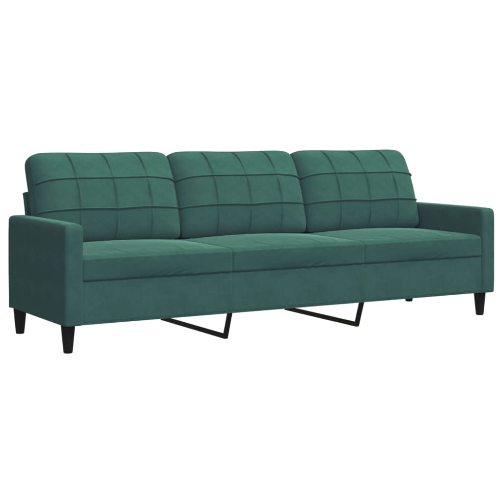 Ensemble de canapés 3 pcs avec coussins Vert foncé Velours - XIOS