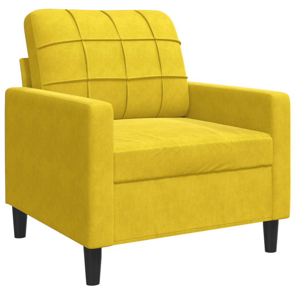 Ensemble de canapés 4 pcs avec coussins Jaune Velours - XIOS