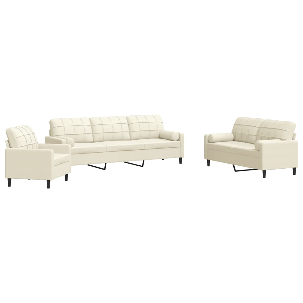 Ensemble de canapés 3 pcs avec coussins et traversins velours - XIOS