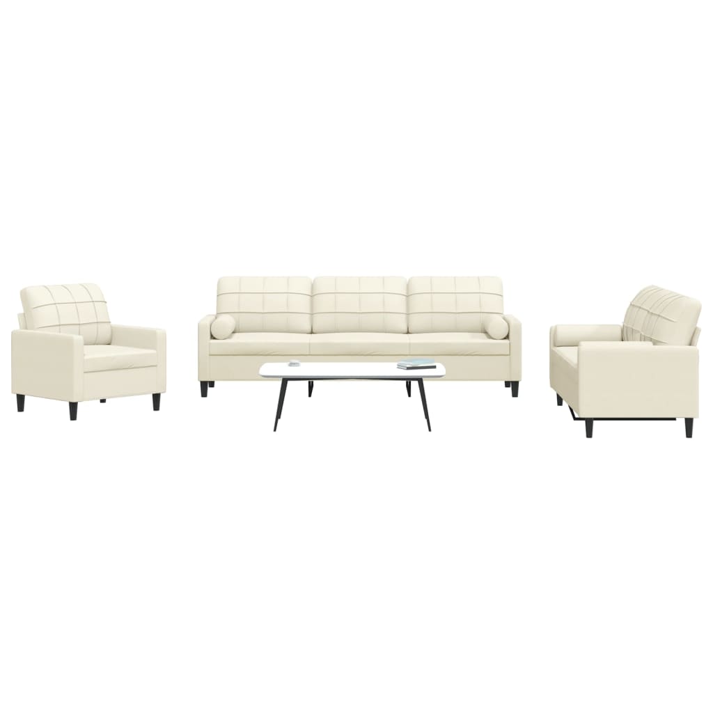 Ensemble de canapés 3 pcs avec coussins et traversins velours - XIOS