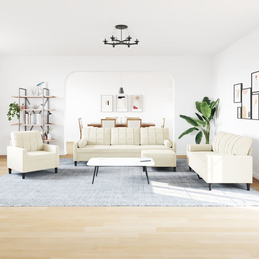 Ensemble de canapés 4 pcs avec coussins et traversins velours - XIOS