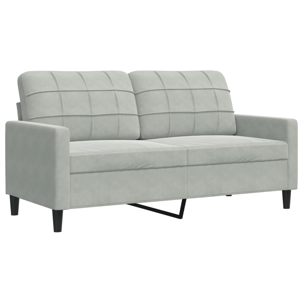 Ensemble de canapés 2 pcs avec coussins Gris clair Velours - XIOS