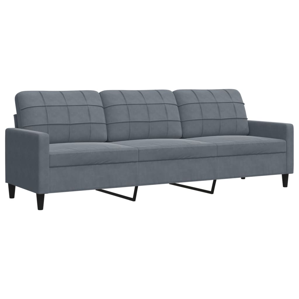 Ensemble de canapés 2 pcs avec coussins Gris foncé Velours - XIOS