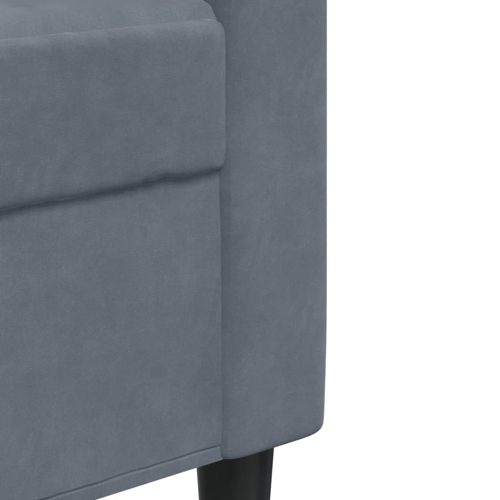 Ensemble de canapés 2 pcs avec coussins Gris foncé Velours - XIOS