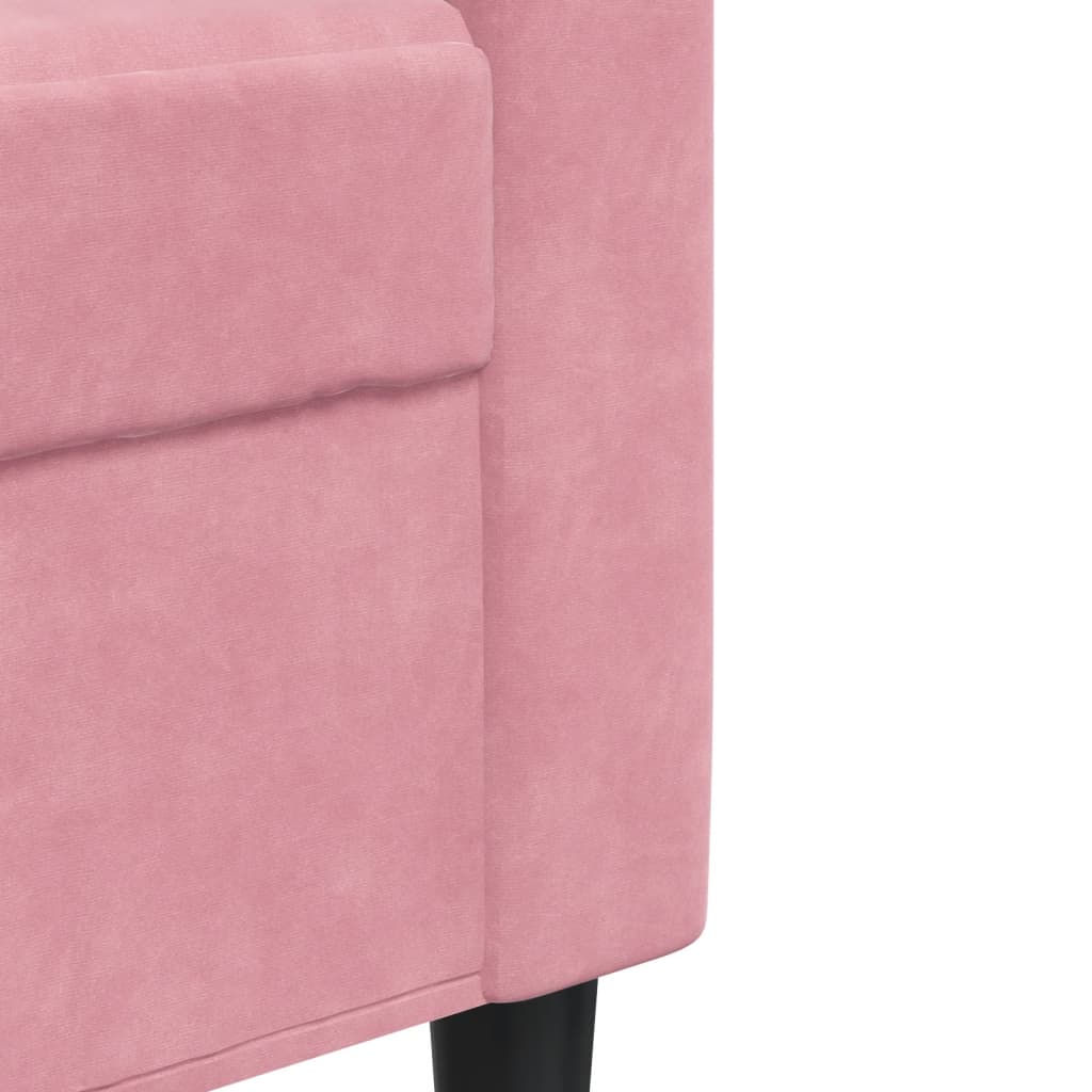 Ensemble de canapés 2 pcs avec coussins Rose Velours