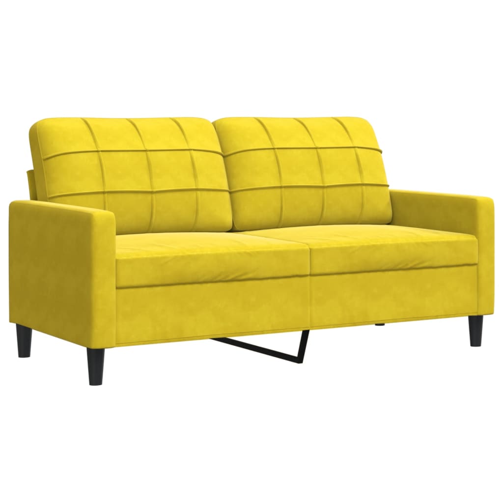 Ensemble de canapés 2 pcs avec coussins Jaune Velours - XIOS