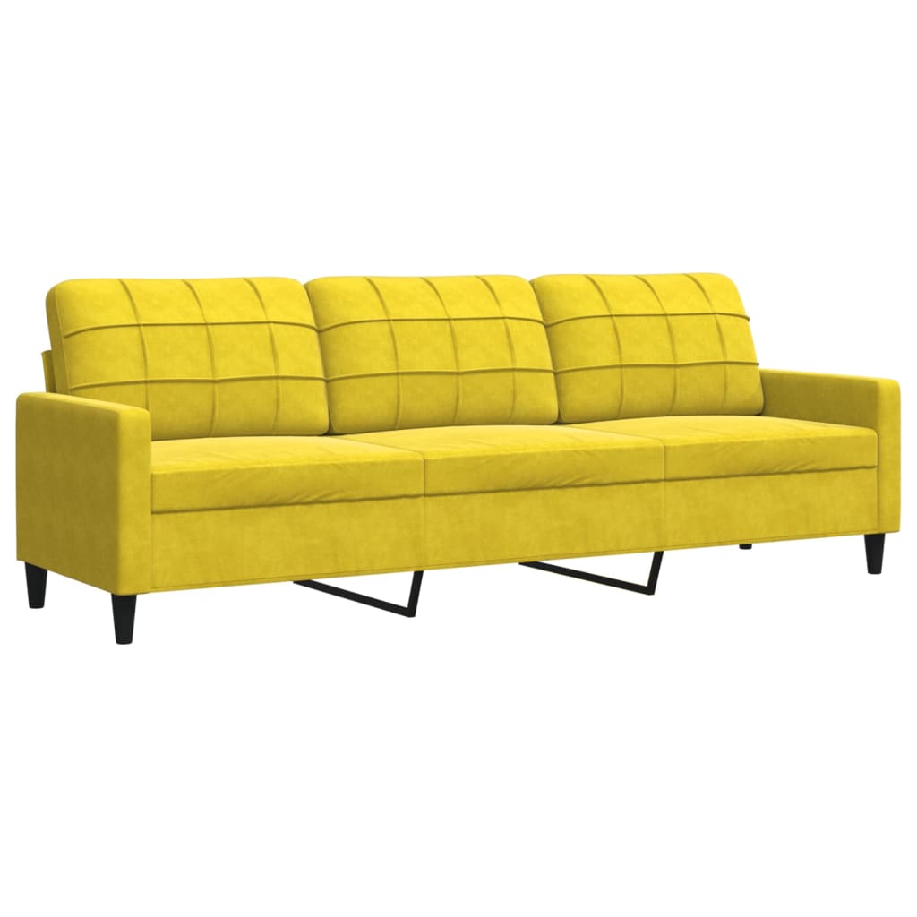Ensemble de canapés 2 pcs avec coussins Jaune Velours - XIOS