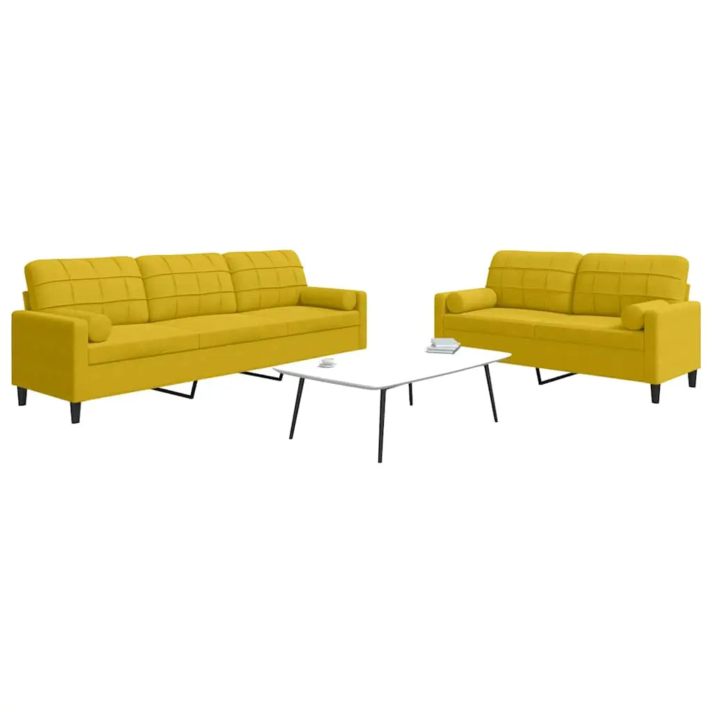 Ensemble de canapés 2 pcs avec coussins et traversins velours - XIOS