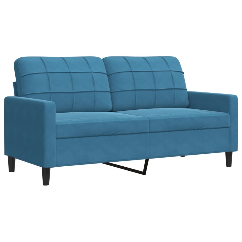 Ensemble de canapés 2pcs et coussins et traversins bleu velours - XIOS