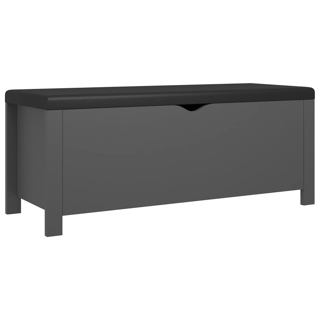 Boîte de rangement avec coussin gris 105x40x45 cm - XIOS