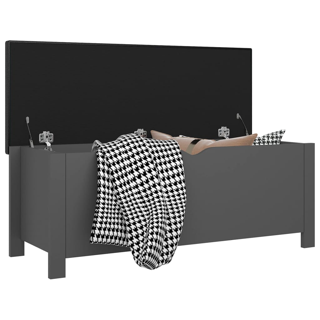 Boîte de rangement avec coussin gris 105x40x45 cm - XIOS