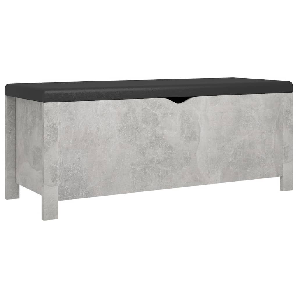 Boîte de rangement avec coussin gris béton 105x40x45 cm - XIOS