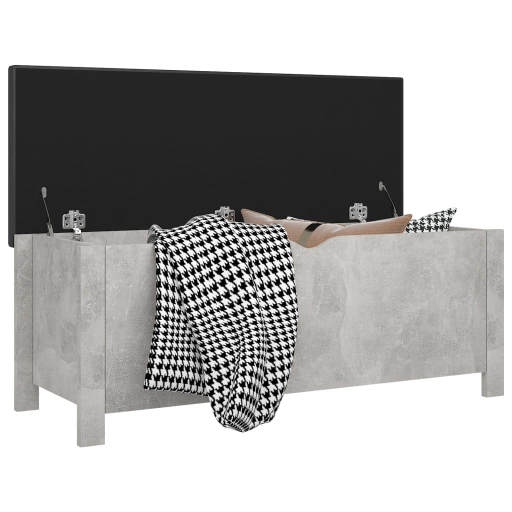 Boîte de rangement avec coussin gris béton 105x40x45 cm - XIOS
