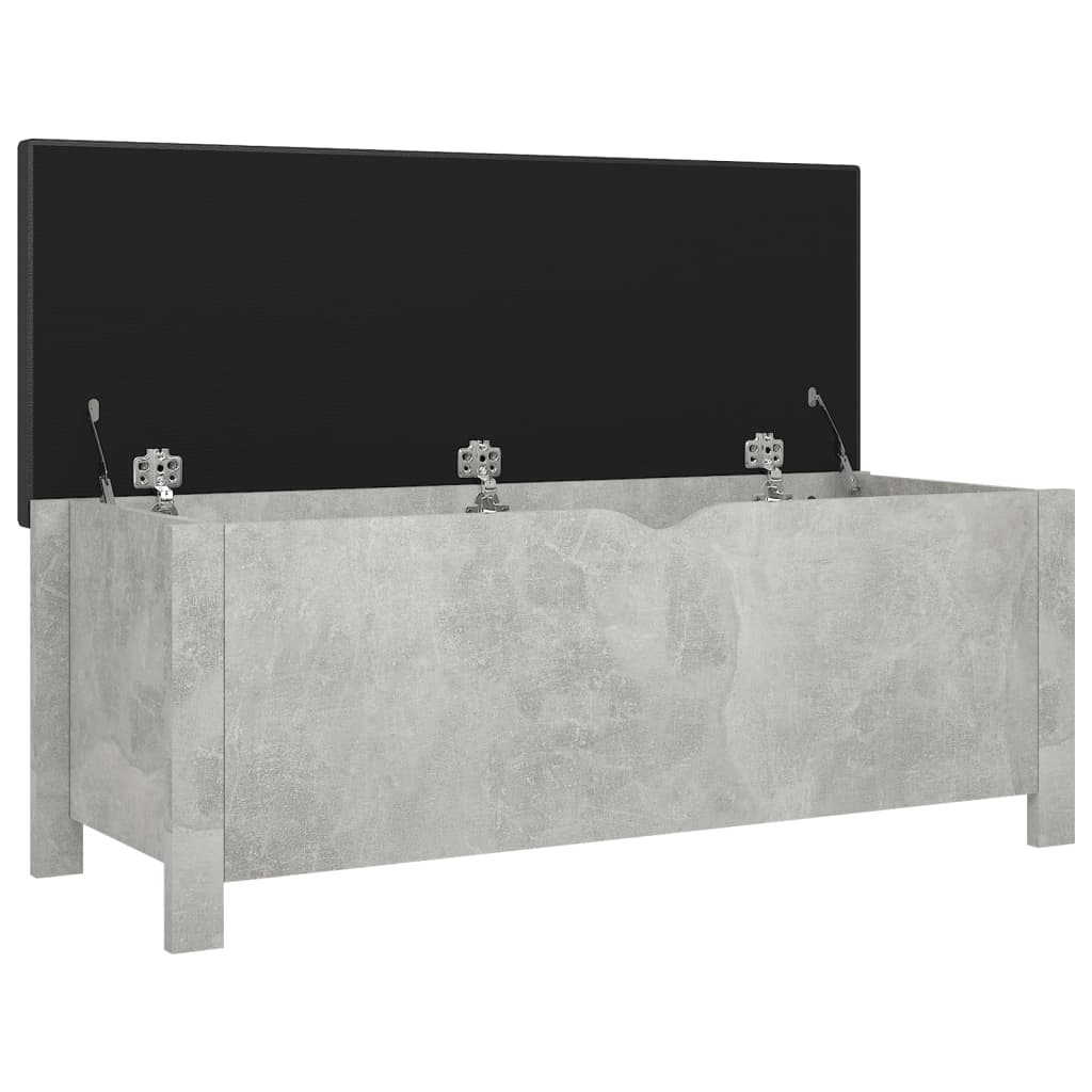 Boîte de rangement avec coussin gris béton 105x40x45 cm - XIOS