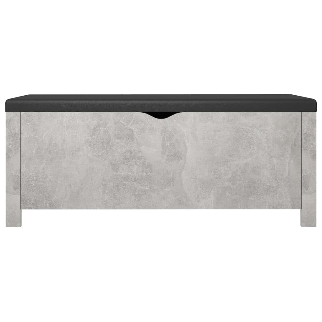 Boîte de rangement avec coussin gris béton 105x40x45 cm - XIOS