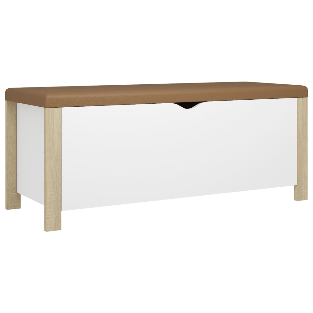 Boîte de rangement et coussin blanc et chêne sonoma 105x40x45cm - XIOS