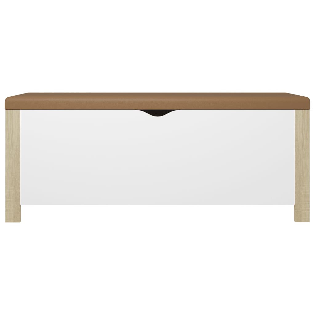 Boîte de rangement et coussin blanc et chêne sonoma 105x40x45cm - XIOS
