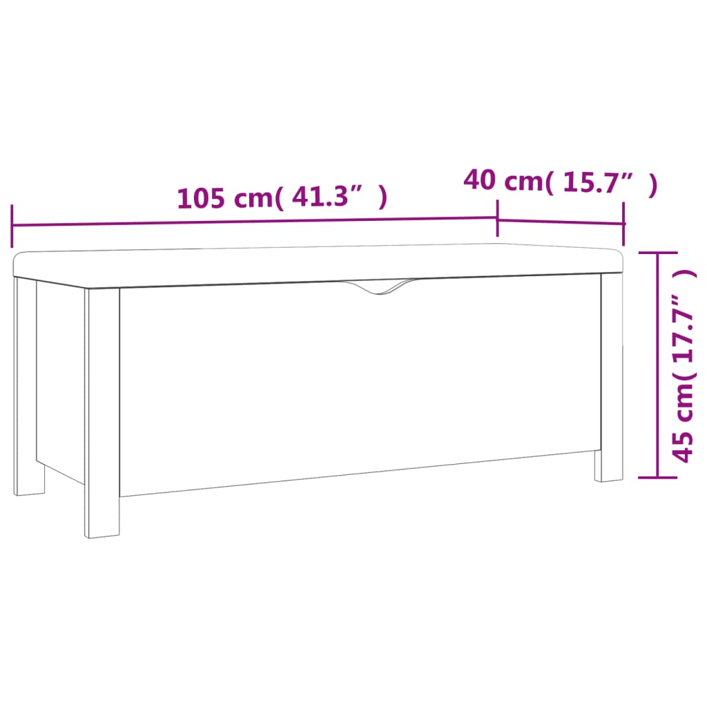 Boîte de rangement et coussin blanc et chêne sonoma 105x40x45cm - XIOS