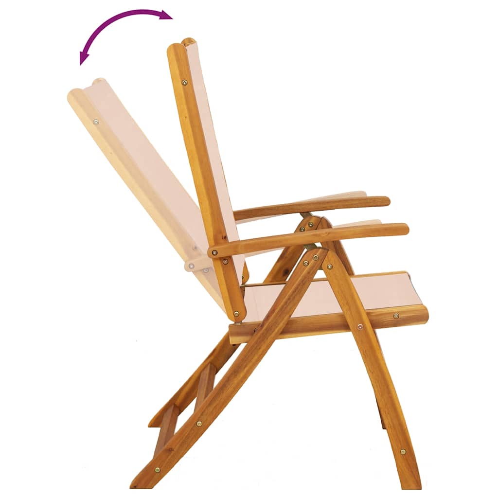 Ensemble à manger de jardin 5pcs bois d'acacia solide textilène