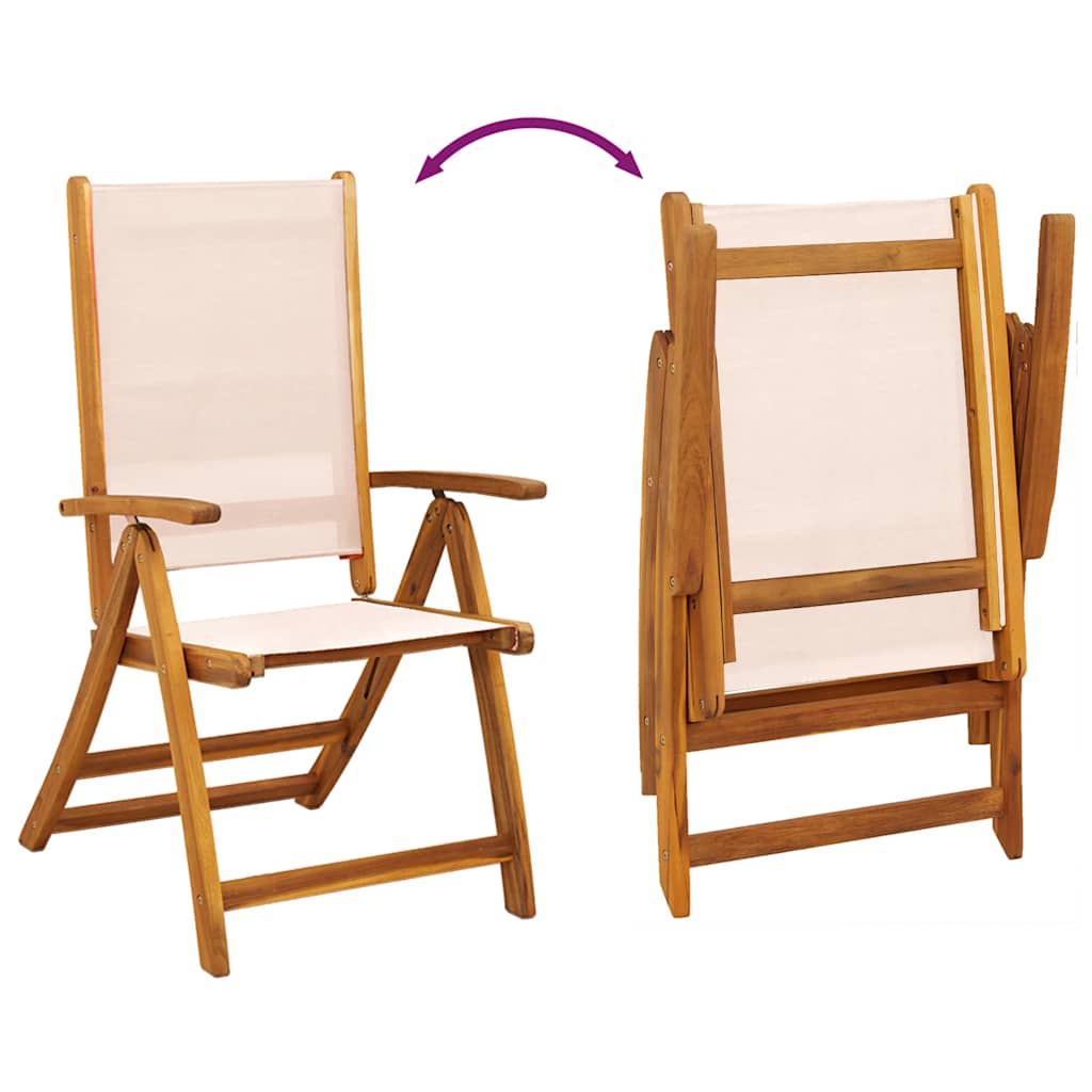 Ensemble à Manger de jardin 7pcs bois d'acacia solide textilène
